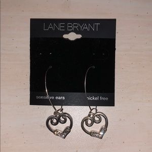 Lane Bryant heart dangle earrings